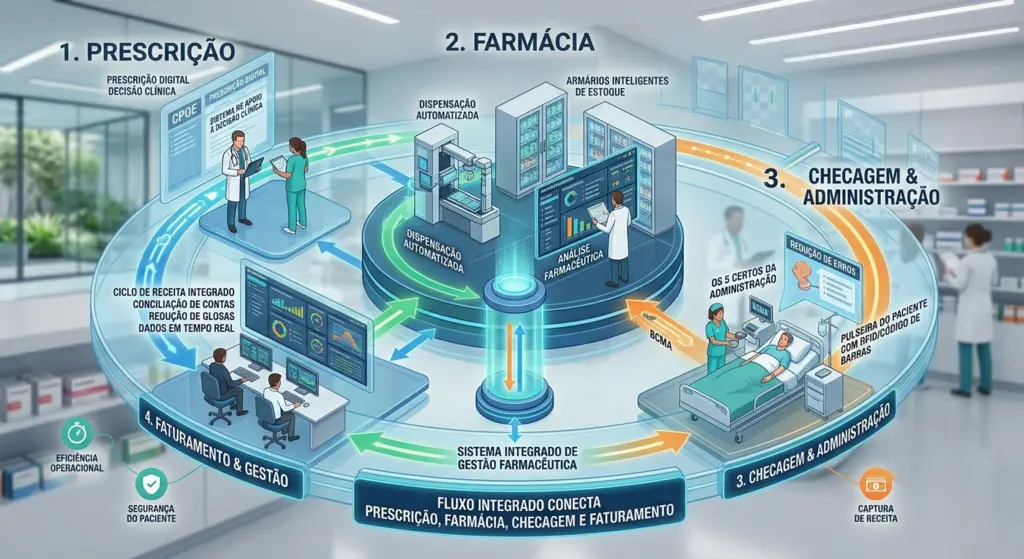 Fluxo integrado na gestão farmacêutica